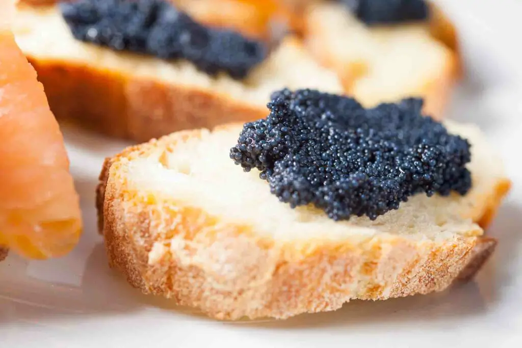 Black caviar on bread