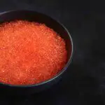 Bowl full of red caviar