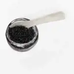 Black caviar in a jar