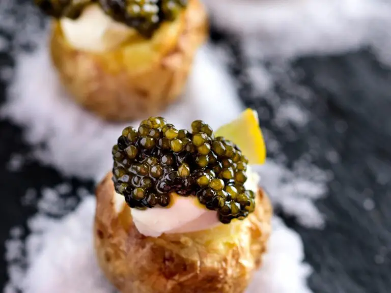 caviar on baked potato