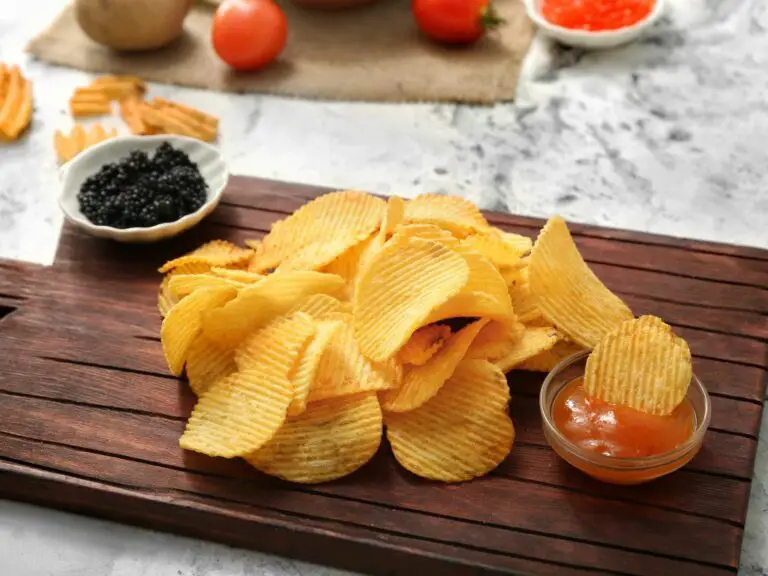 caviar on potato chips