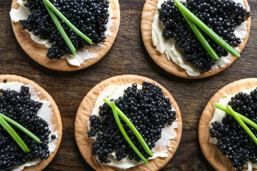 Black caviar on a blini