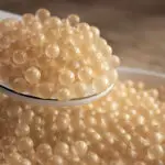 White caviar on a spoon